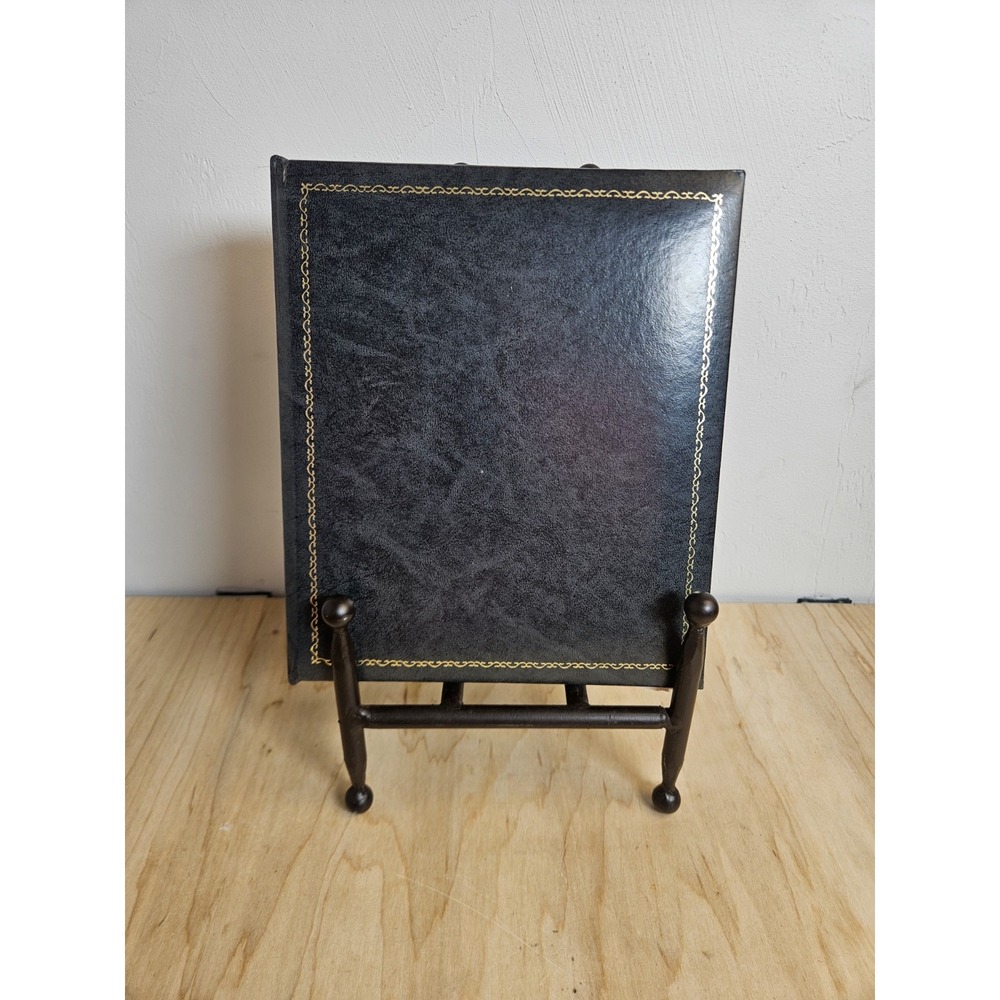 Vintage Topflight Wedding Photo Album Black Gold Trim Spiral Bound Made in USA